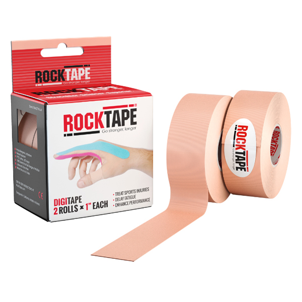 RockTape Digit Tape, 1"x16.4ft, Beige, Latex Free, 2 rolls/bx