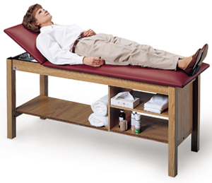 HausmannTreatment Table with Open Shelf and Storage Cabinet